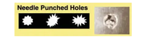 needle punched holes